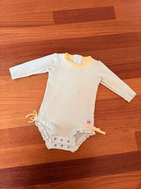 Rufflebutts Blue Stripe One Piece Swimsuit 6-12month